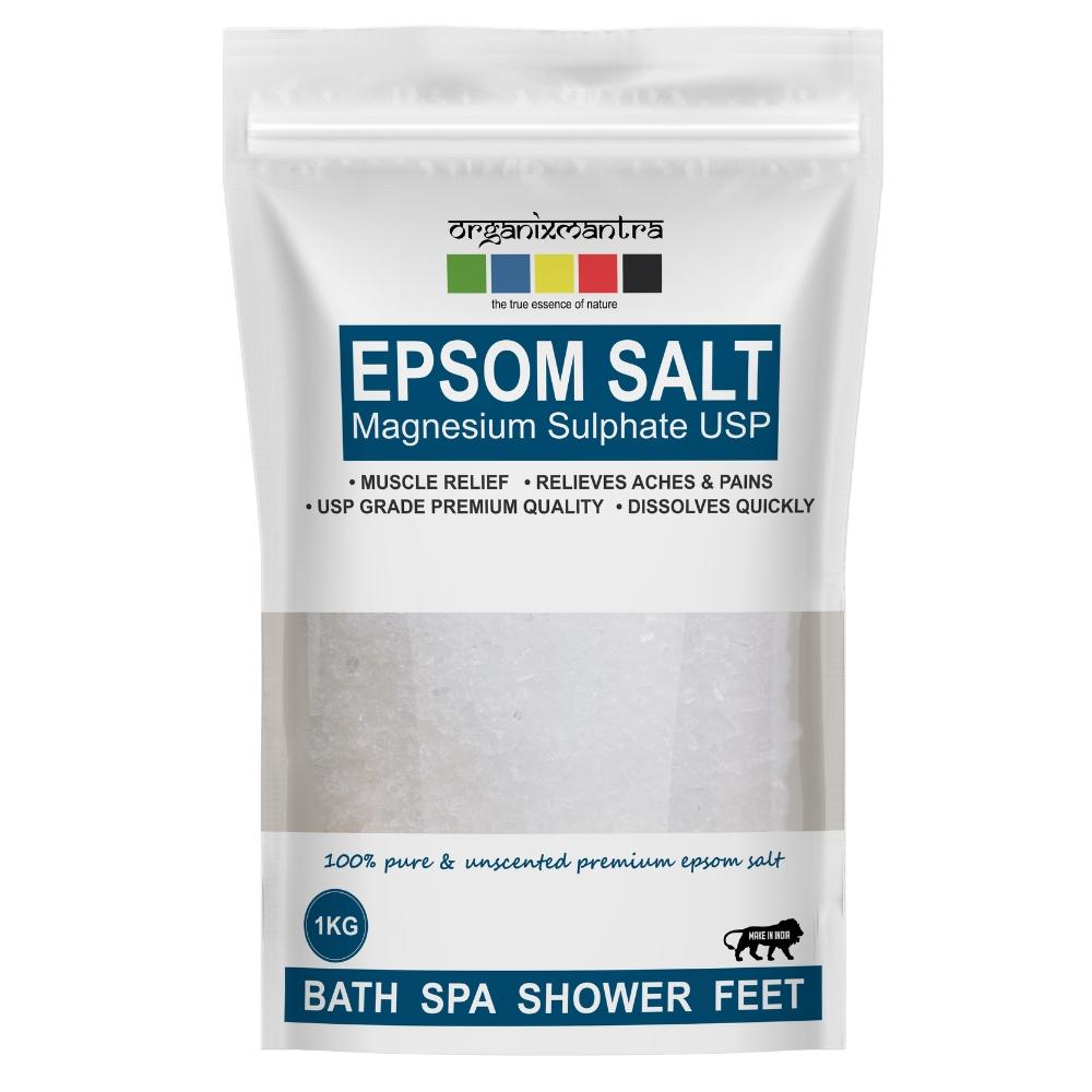 Organix Mantra Epsom Salt, Bath Salt for Muscle Relief, Relieves Aches & Pain, 1KG