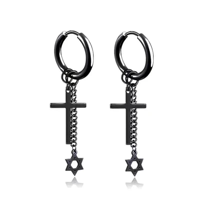 Black Criss Cross Earring