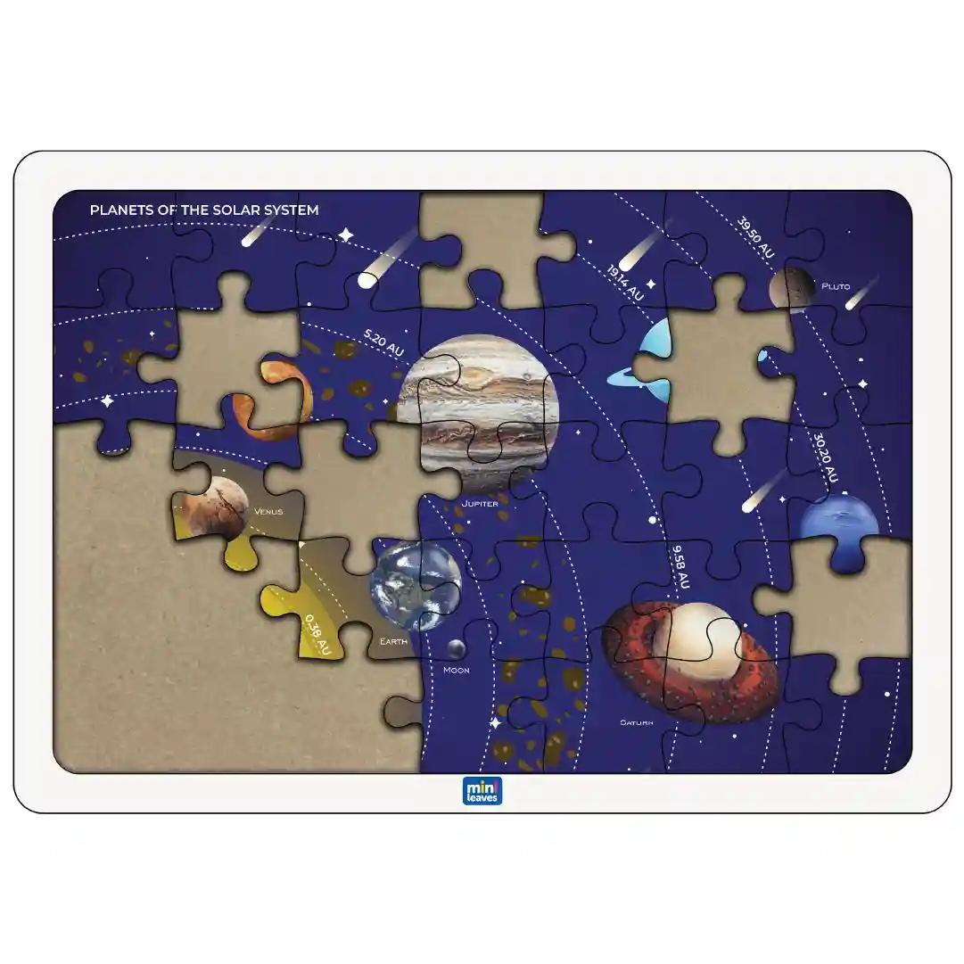 Mini Leaves Solar System 35 Piece Wooden Puzzle for Kids