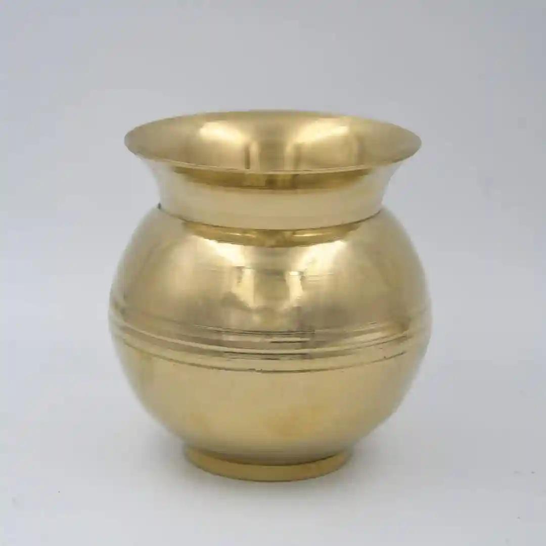 ALODIE-Pure Brass Lota (2.4Wx2.6H INCHES)