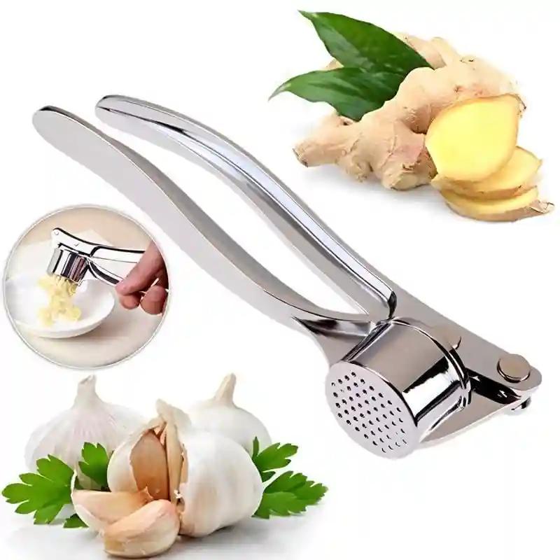 KHUSHIYA ENTERPRISE Stainless Steel Garlic Crusher Presser Garlic Press Multi-Function Manual Portable Garlic Crusher Ginger Mincer Garlic Presser Curved Garlic Grinding Slicer for Kitchen