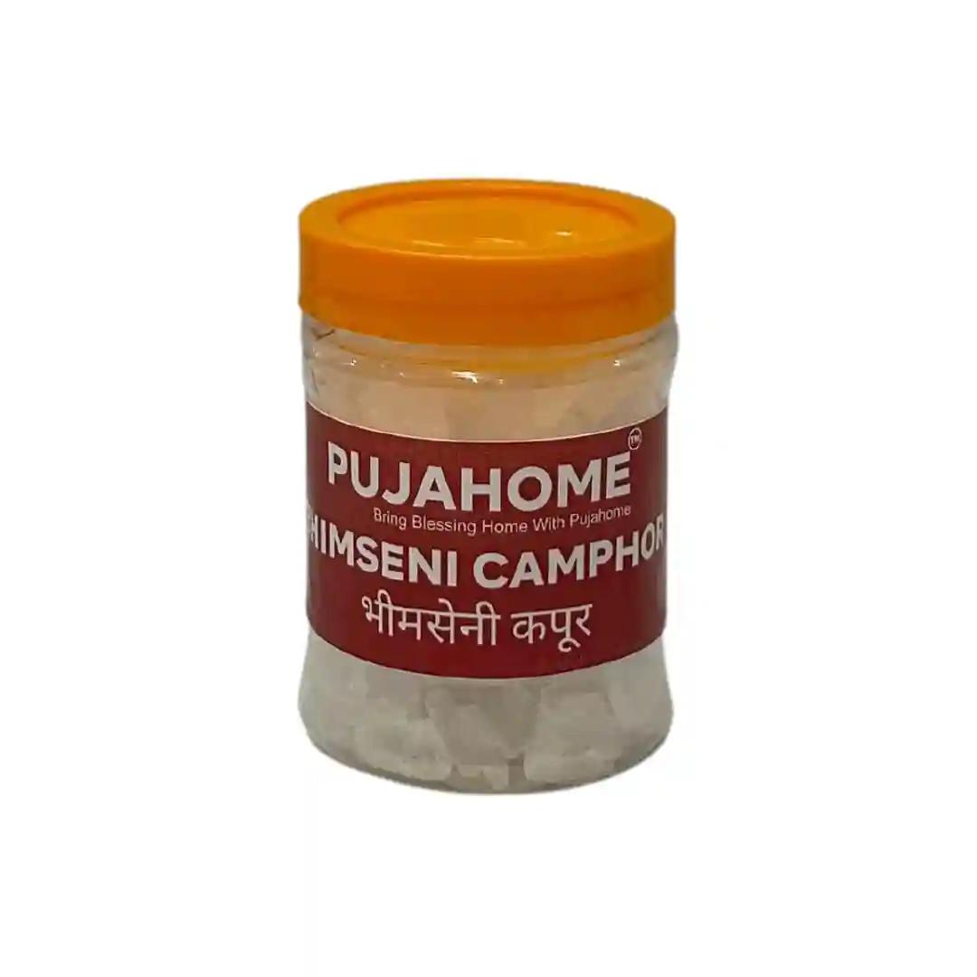 Pujahome Bhimseni Pure Camphor Kapoor Zero Residue Kapur with Fragrance for Pooja Kapooram Tablets for Puja Aarti Havan Kapur Goli (150g)