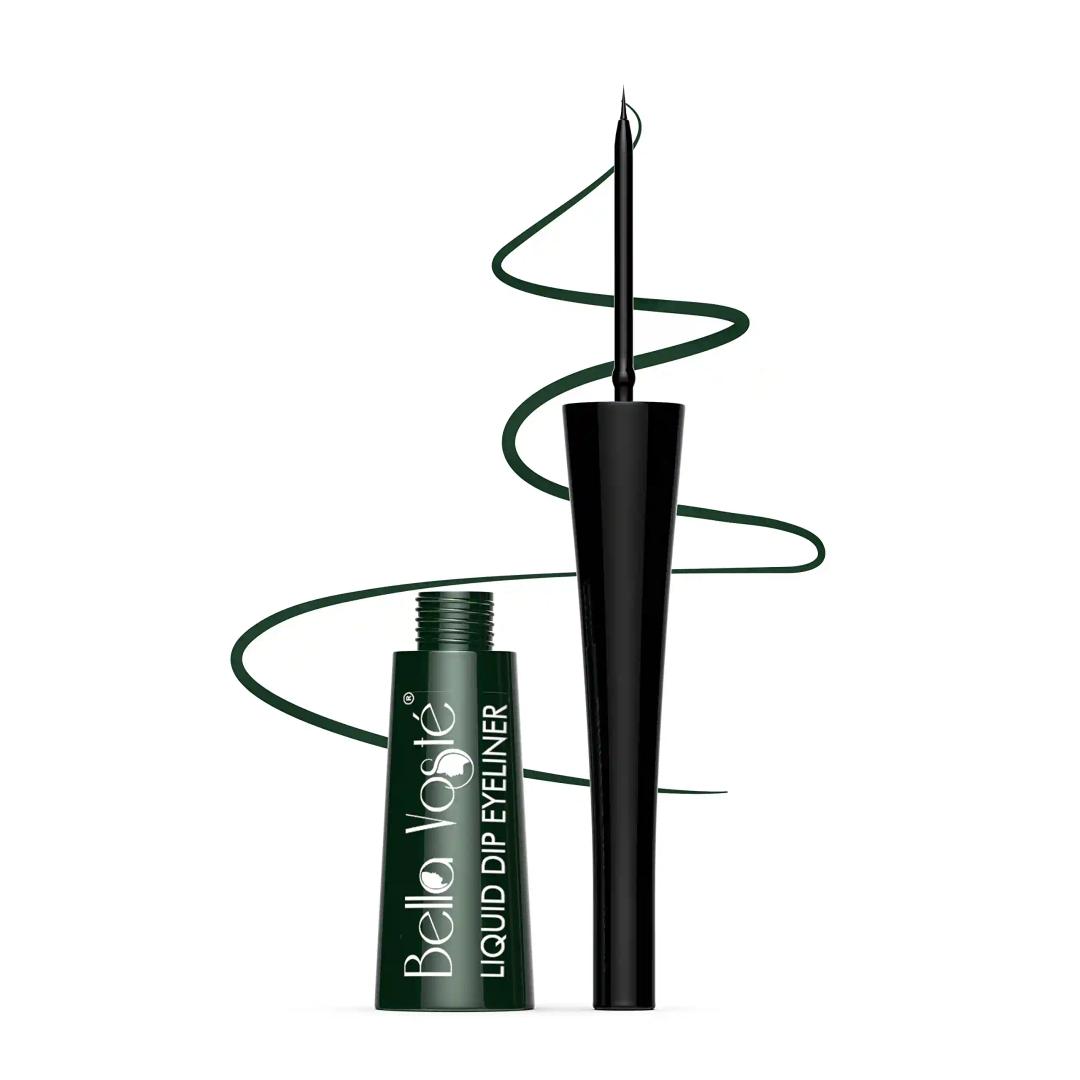 Bella Voste Liquid Eyeliner | 24 Hr Long Stay | Easy to Glide | Water-Proof | Smudge-Proof | No Transfer | Cruelty Free | Made in India |Glazed Green (04)