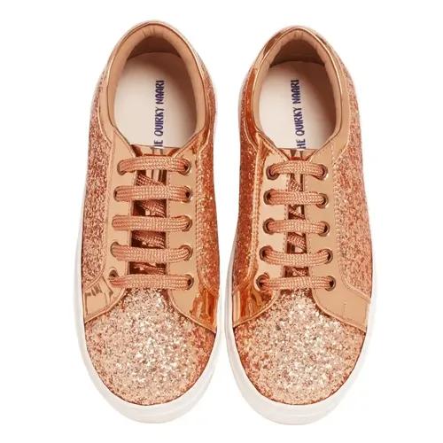 THE QUIRKY NAARI Glitterati Sneakers - Rosegold with A High End Feel | Metallic - 6 UK