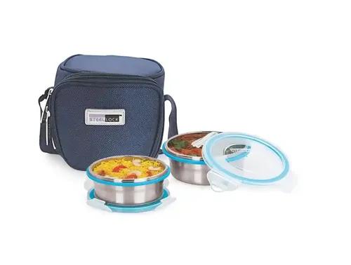 STEELLOCK Lunch Box, Stainless Steel Containers, Leak Proof with BPA Free Air Tight Lids, Fabric Jacket (400ml)