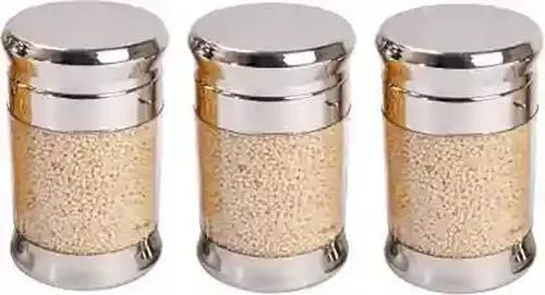 JVL Stainless Steel Airtight Fusion Food Storage Canister Multipurpose Unbreakable Jar - 225 Ml