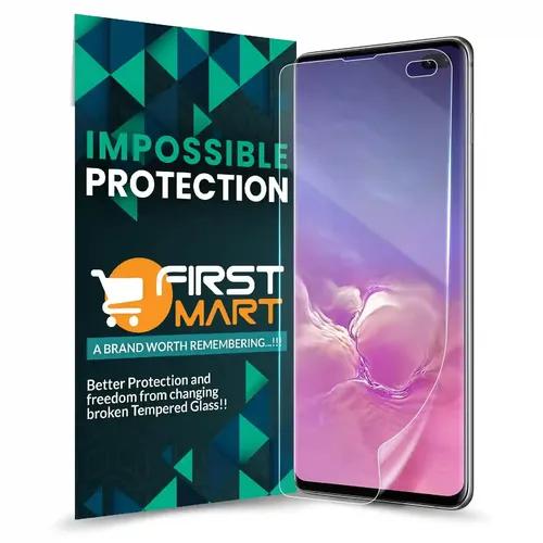 FIRST MART Screen Protector for Samsung Galaxy S10 Plus - Nano Fiber Unbreakable Membrane Case Friendly Full Edge to Edge Screen Coverage & Installation Kit (Crystal Clear)