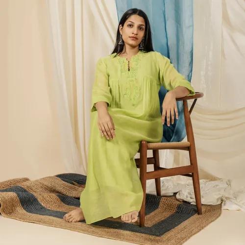 Lime Green Kurti Dress - Small