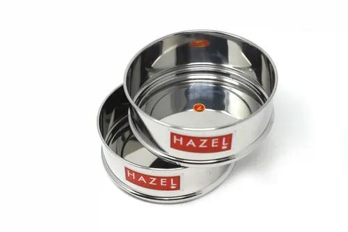 HAZEL Alfa Cooker Container Small Size|Cooker Mini Vessel Set for 900 milliliter I Set of 2 with Glossy Finish Stainless Steel Utensil Set | Rice Cooker Dabba, Stackable Cooker Separator, Silver