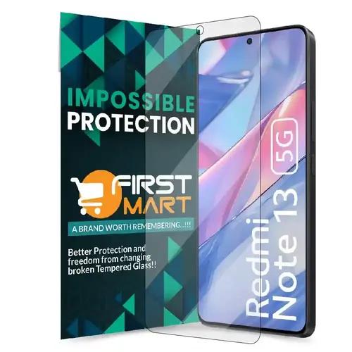 FIRST MART Screen Protector for Redmi Note 13 5G, Redmi Note 13 Pro 5G - Impossible Fiber Case Friendly Screen Protection & Installation Kit (Crystal Clear)