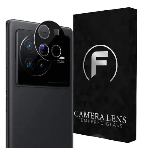 FIRST MART Camera Lens Protector for Vivo X80 5G | Tempered Glass 9H Hardness Camera Cover Screen Protector | Black & Case Friendly