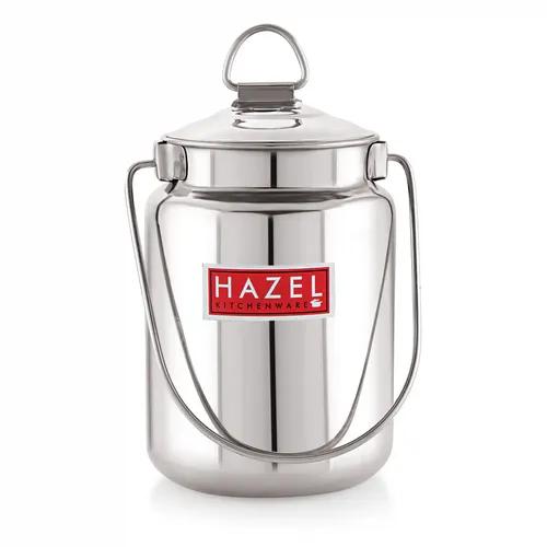 HAZEL Stainless Steel Ghee Oil Milk Container for Kitchen | Multipurpose Oil Container | Capacity of 1500 ML, Silver