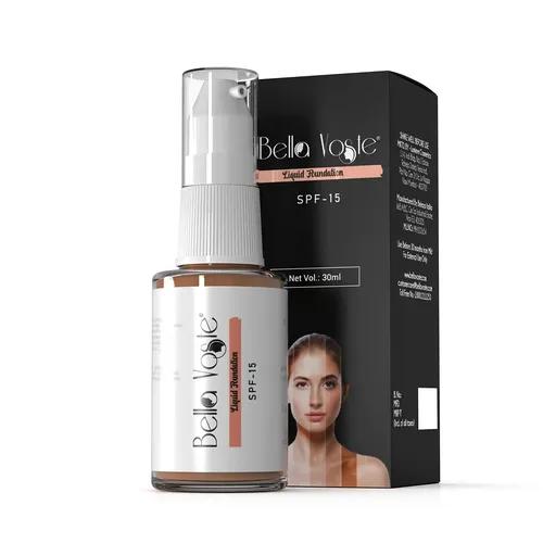 Bella Voste Liquid Foundation with SPF15|Infused with Avocado Oil|Weightless|Paraben-Free|With SPF|Comfortable|HD Finsh|Highly pigmented|Lightweight (SKIN TONE -MEDIUM | CARAMEL (06))