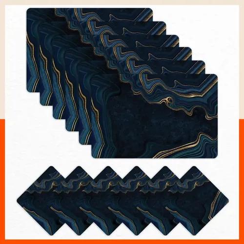 Polypropylene Table Mats & Coasters for Dining Table at Home (Abyss - Set of 6)