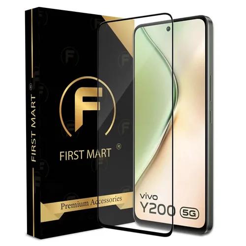 FIRST MART Premium Tempered Glass for Vivo Y200 5G / Vivo Y200A with Edge to Edge Coverage and Easy Installation Kit, Pack of 1