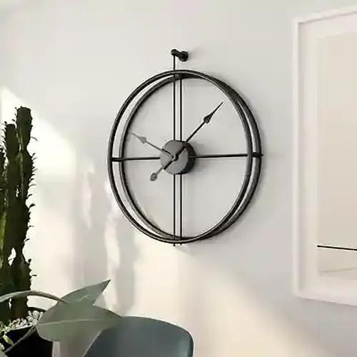 Black Minimalist Wall Clock - 18 Inch