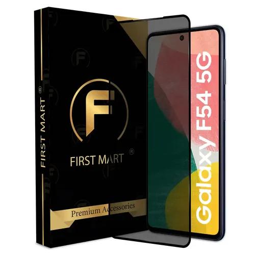 FIRST MART Edge to Edge Privacy Tempered Glass for Samsung Galaxy F54 5G / Samsung M53 5G / Samsung M54 5G Full Screen Coverage with Easy Installation Kit | Black