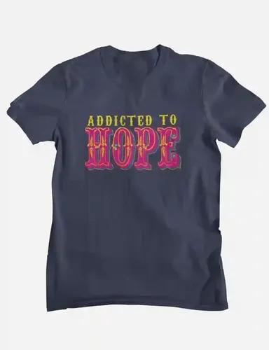 Addicted to Hope (Pink) - Unisex Regular fit T-shirt - Navy Blue - S