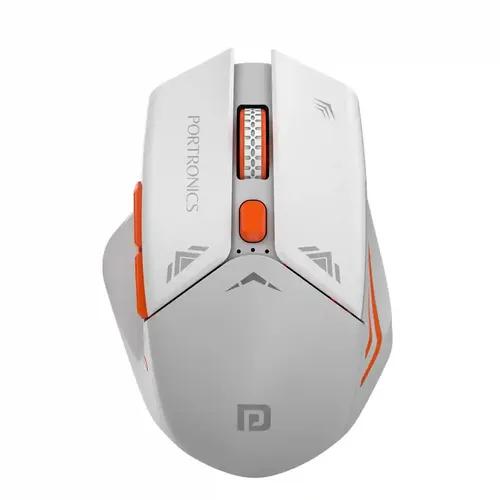 Portronics Vader Pro Wireless Gaming Mouse with 2.4 GHz Receiver, 6 Buttons, Thumb Support, High-Precision Tracking, Ergonomic Comfort, Adjustable Optical DPI for Laptop, PC, Mac(Stone Grey)