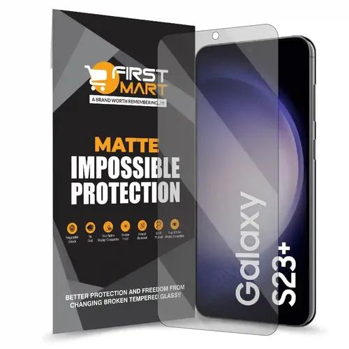 FIRST MART Screen Protector for Samsung Galaxy S23 Plus 5G, Samsung S22 Plus - Impossible Fiber Case Friendly Screen Protection & Installation Kit (Matte)