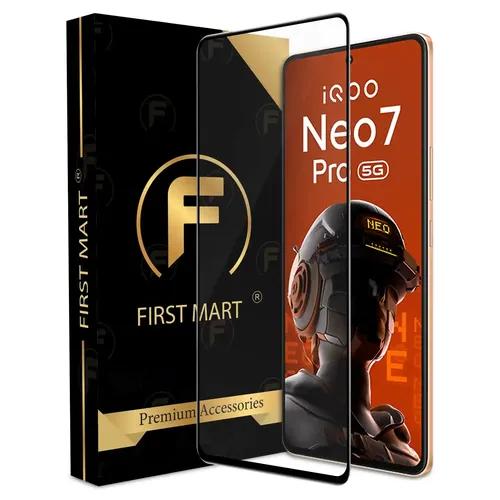 FIRST MART Premium Tempered Glass for iQOO Neo 7 Pro 5G / iQOO Neo 7 5G / iQOO 9T 5G with Edge to Edge Coverage and Easy Installation Kit, Pack of 1