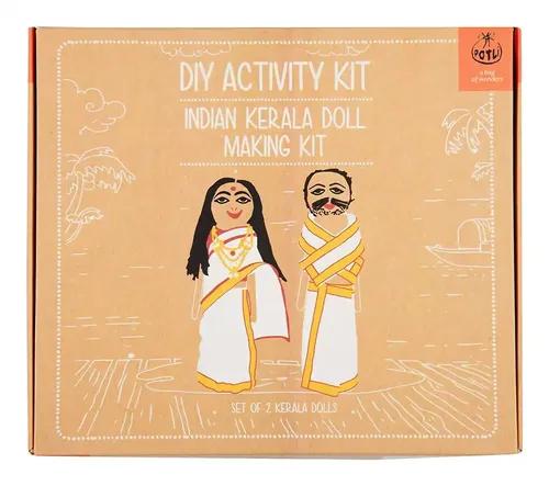 Handmade DIY Traditional Doll Making Craft Kit (Costumes Of Kerala) Set Of 2 Dolls- 10+Years