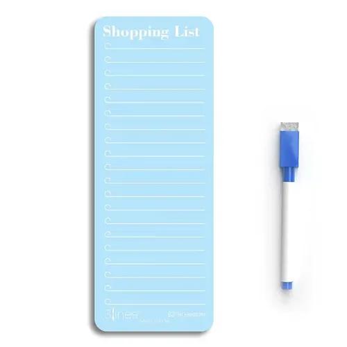 3 Lines Grocery Shopping List Fridge Magnet with Marker|Smart Planning & Shopping for Family, Working Professionals|Personal Organisers,to Do List|Size 12x24 cms Acrylic Board |Blueberry Color| R