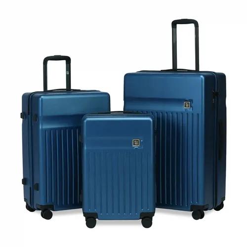 EUME Classic Cabin 55 Cm, Check-In Medium 65 Cm, Check-In Large 75 Cm Luggage,Set Of 3-Midnight Blue