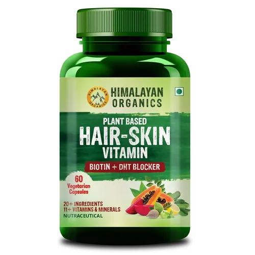 Himalayan Organics Plant based Hair Vitamin (With Biotin and DHT Blocker) - 60 Veg Capsules